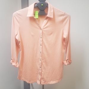 Kim Rogers Peach 3/4 sleeve blouse